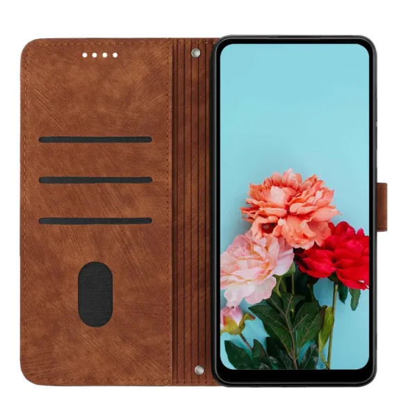 STRIPE Peňaženkové puzdro s remienkom Xiaomi Redmi Note 13 Pro+ 5G hnedé