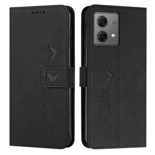 ART SMILE Peňaženkový kryt so šnúrkou Motorola Moto G84 5G čierny