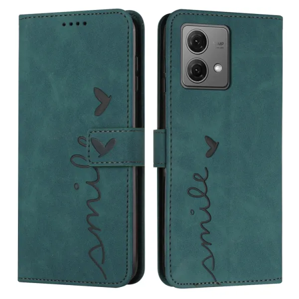 ART SMILE Peňaženkový kryt so šnúrkou Motorola Moto G84 5G zelený