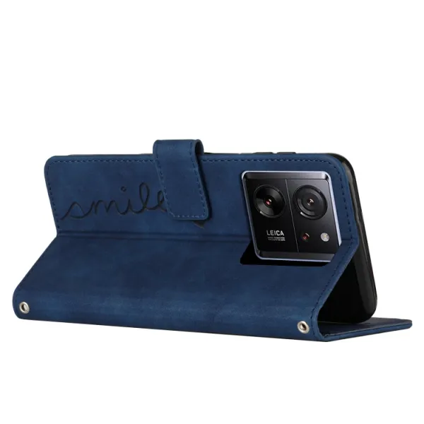 ART SMILE Peňaženkový kryt so šnúrkou Xiaomi 13T / Xiaomi 13T Pro modrý