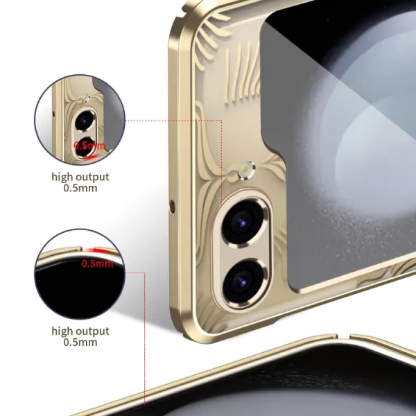 WINGS Ochranný kryt pre Samsung Galaxy Z Flip5 5G strieborný