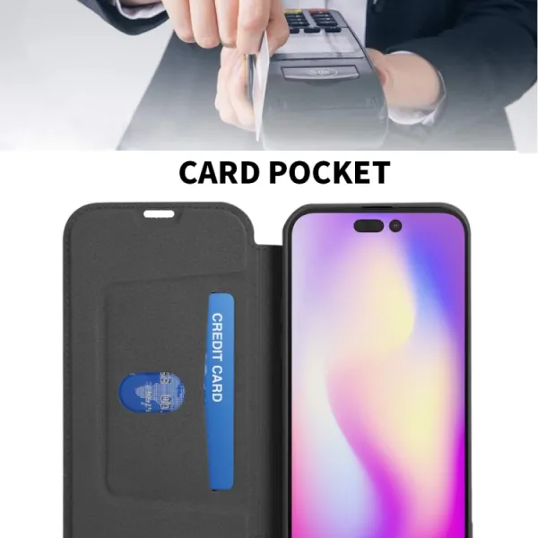 SOFTY Zaklápací obal pre Apple iPhone 15 Pro fialový