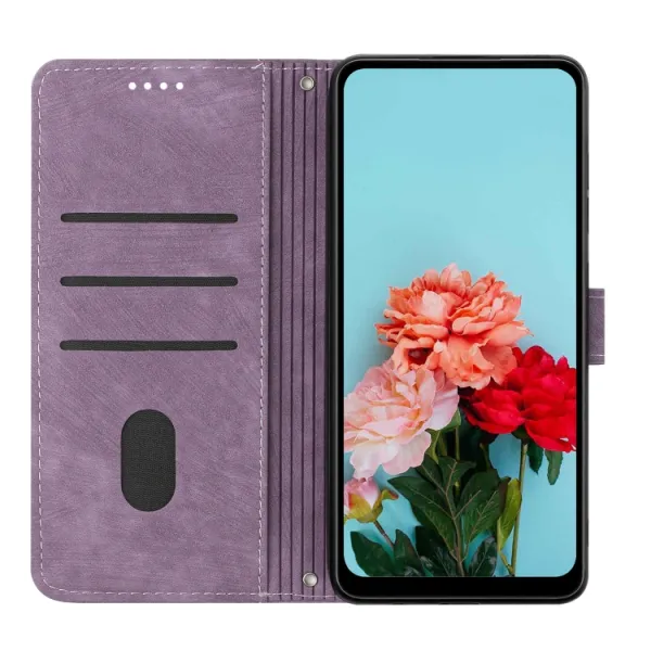 STRIPE Peňaženkové puzdro s remienkom Sony Xperia 5 V fialový