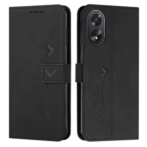 ART SMILE Peňaženkový kryt so šnúrkou Oppo A38 čierny