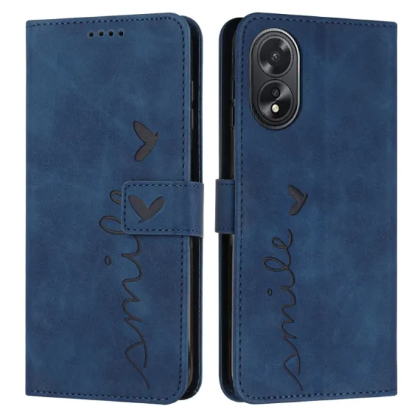 ART SMILE Peňaženkový kryt so šnúrkou Oppo A38 modrý