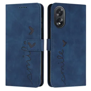 ART SMILE Peňaženkový kryt so šnúrkou Oppo A38 modrý