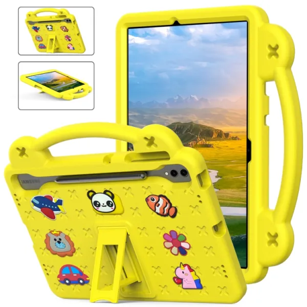 FANY Detský kryt na tablet pre Samsung Galaxy Tab S9 FE+ žltý