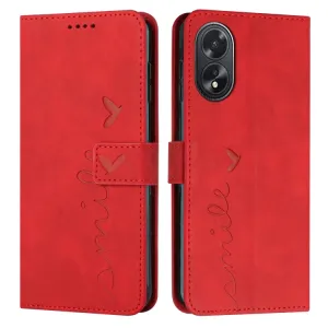 ART SMILE Peňaženkový kryt so šnúrkou Oppo A38 červený