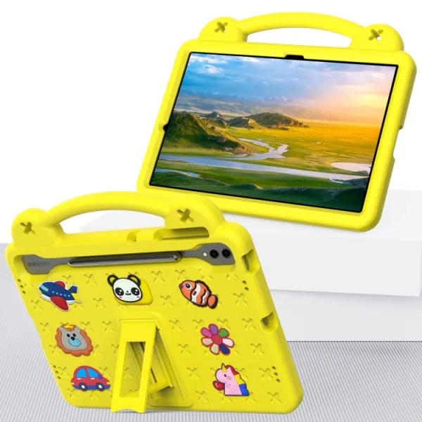 FANY Detský kryt na tablet pre Samsung Galaxy Tab S9 FE+ žltý