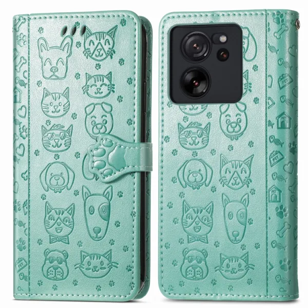 ART Peňaženkový kryt Xiaomi 13T / 13T Pro ANIMALS zelený