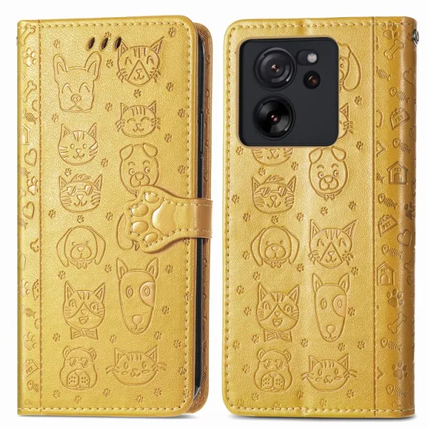 ART Peňaženkový kryt Xiaomi 13T / 13T Pro ANIMALS žltý