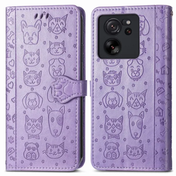ART Peňaženkový kryt Xiaomi 13T / 13T Pro ANIMALS fialový