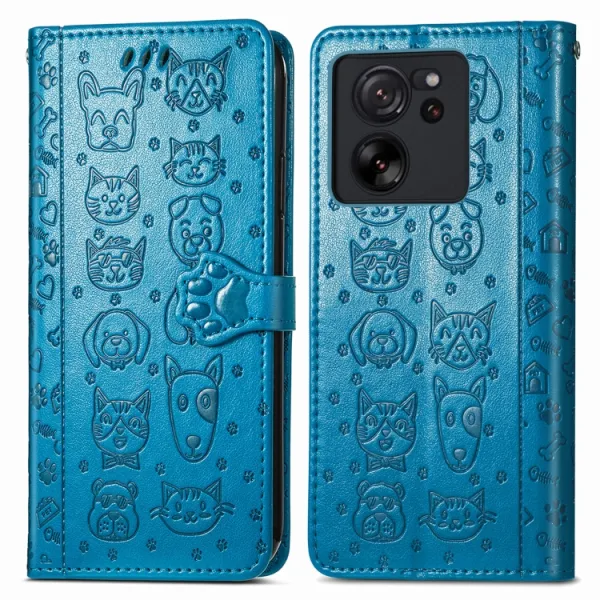 ART Peňaženkový kryt Xiaomi 13T / 13T Pro ANIMALS modrý