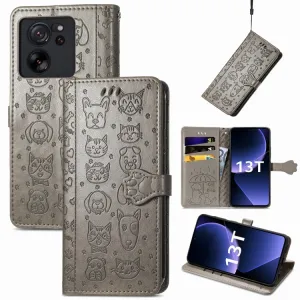 ART Peňaženkový kryt Xiaomi 13T / 13T Pro ANIMALS šedý