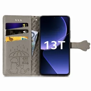 ART Peňaženkový kryt Xiaomi 13T / 13T Pro ANIMALS šedý