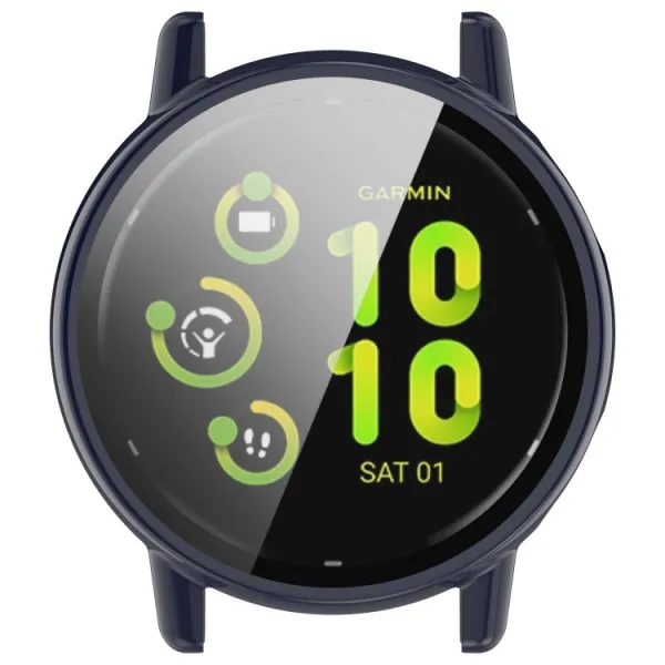 PC FULL COVER Plastový kryt so sklom pre Garmin Vivoactive 5 modrý