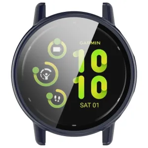 PC FULL COVER Plastový kryt so sklom pre Garmin Vivoactive 5 modrý