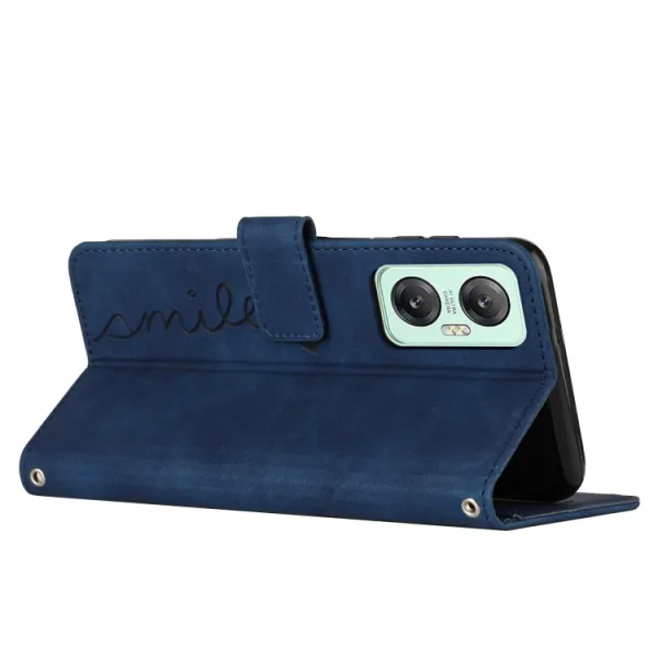 ART SMILE Peňaženkový obal s remienkom pre Infinix Hot 20 5G modrý