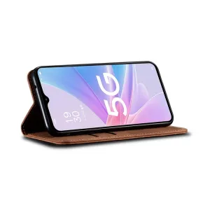 DENIM Peňaženkový kryt pre Oppo A78 5G hnedý