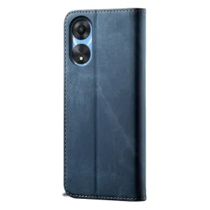 DENIM Peňaženkový kryt pre Oppo A78 5G modrý