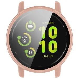 PC FULL COVER Plastový kryt so sklom pre Garmin Vivoactive 5 ružový