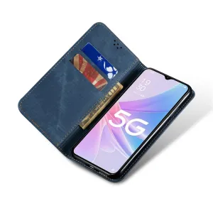DENIM Peňaženkový kryt pre Oppo A78 5G modrý