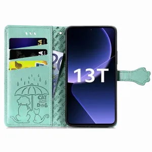 ART Peňaženkový kryt Xiaomi 13T / 13T Pro ANIMALS zelený