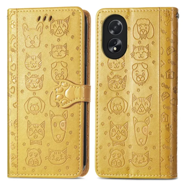 ART ANIMALS Peňaženkový obal pre Oppo A38 žltý