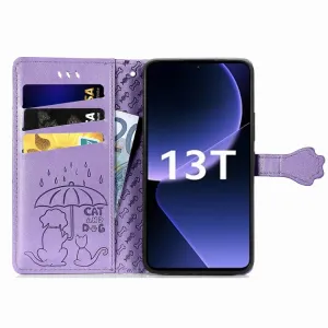 ART Peňaženkový kryt Xiaomi 13T / 13T Pro ANIMALS fialový