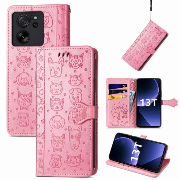 ART Peňaženkový kryt Xiaomi 13T / 13T Pro ANIMALS ružový
