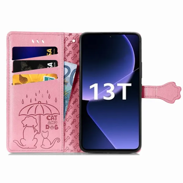ART Peňaženkový kryt Xiaomi 13T / 13T Pro ANIMALS ružový