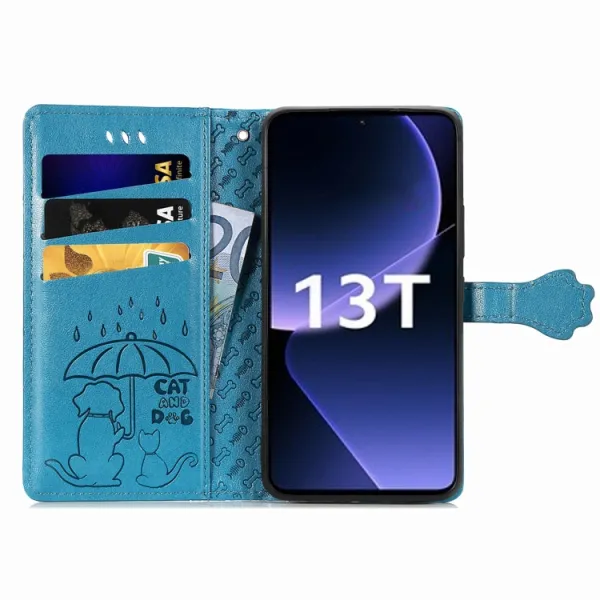 ART Peňaženkový kryt Xiaomi 13T / 13T Pro ANIMALS modrý