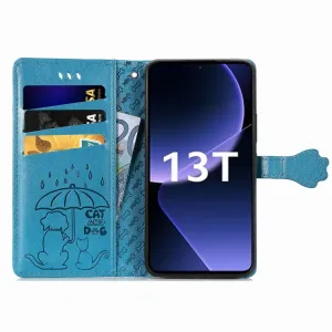 ART Peňaženkový kryt Xiaomi 13T / 13T Pro ANIMALS modrý