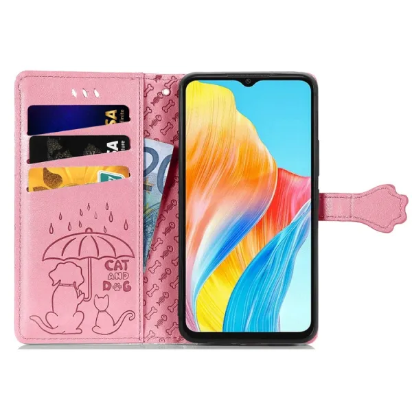 ART ANIMALS Peňaženkový obal pre Oppo A38 ružový