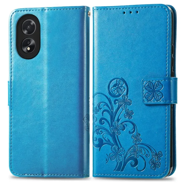 ART FLOWERS Peňaženkový obal pre Oppo A38 modrý