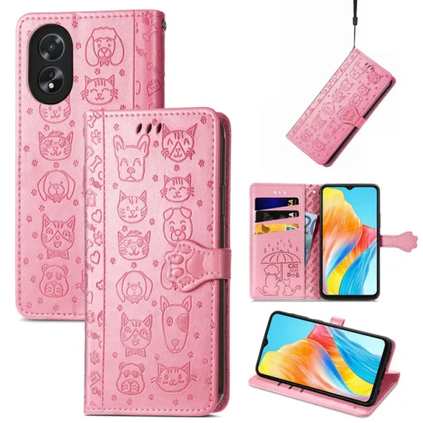 ART ANIMALS Peňaženkový obal pre Oppo A38 ružový