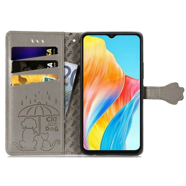 ART ANIMALS Peňaženkový obal pre Oppo A38 šedý