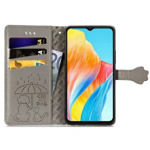 ART ANIMALS Peňaženkový obal pre Oppo A38 šedý