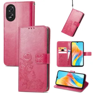 ART FLOWERS Peňaženkový obal pre Oppo A38 tmavoružový