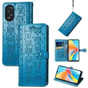 ART ANIMALS Peňaženkový obal pre Oppo A38 modrý