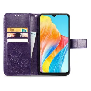 ART FLOWERS Peňaženkový obal pre Oppo A38 fialový