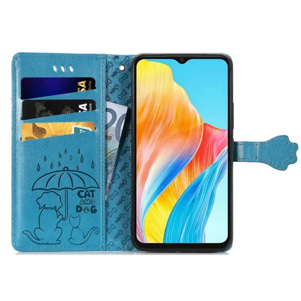 ART ANIMALS Peňaženkový obal pre Oppo A38 modrý