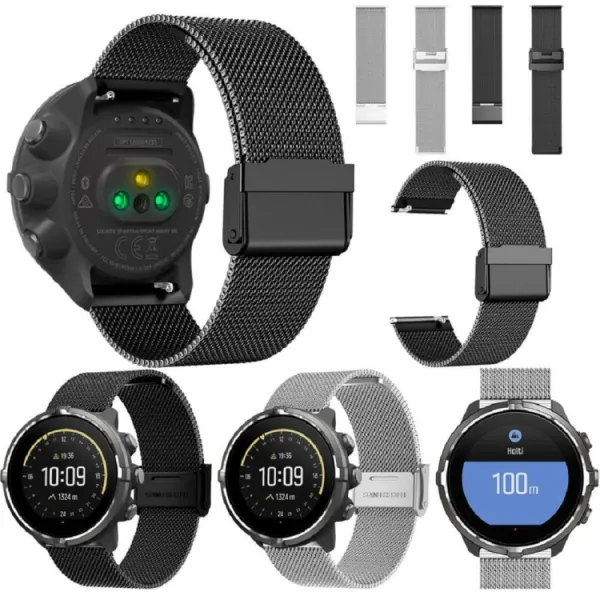 MILANESE Kovový remienok pre Suunto 9 strieborný