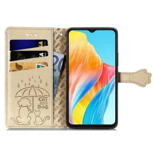 ART ANIMALS Peňaženkový obal pre Oppo A38 zlatý