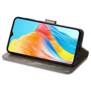 ART FLOWERS Peňaženkový obal pre Oppo A38 šedý