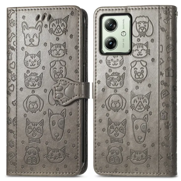 ART ANIMALS Peňaženkový obal pre Motorola Moto G54 5G / G54 Power Edition 5G šedý