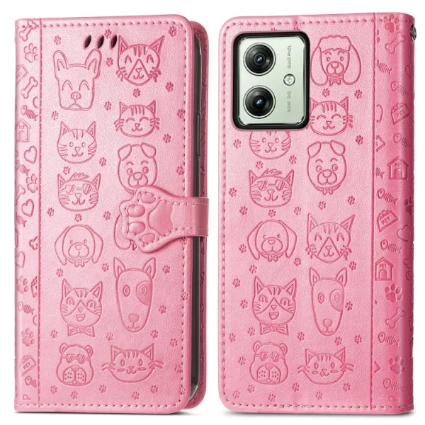 ART ANIMALS Peňaženkový obal pre Motorola Moto G54 5G / G54 Power Edition 5G ružový