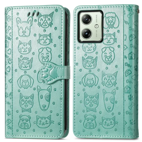 ART ANIMALS Peňaženkový obal pre Motorola Moto G54 5G / G54 Power Edition 5G zelený