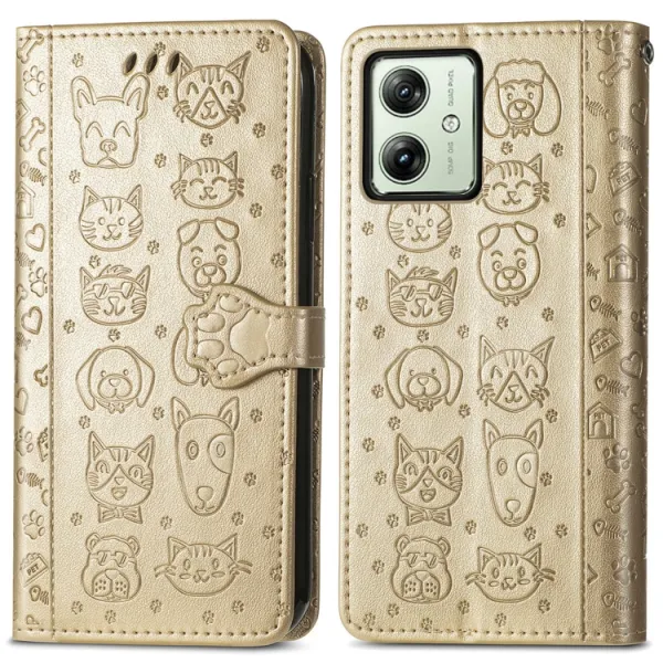 ART ANIMALS Peňaženkový obal pre Motorola Moto G54 5G / G54 Power Edition 5G zlatý