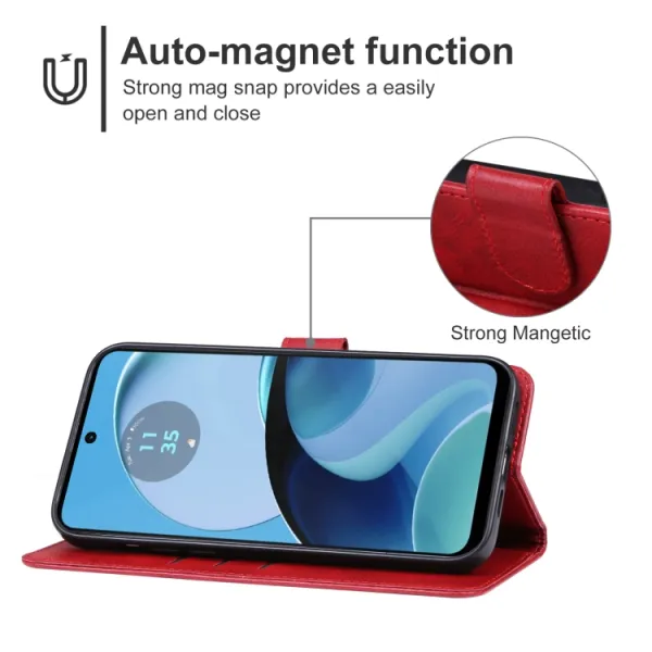 SMOOTH Peňaženkové puzdro pre Motorola Moto G54 5G / G54 Power Edition 5G červené